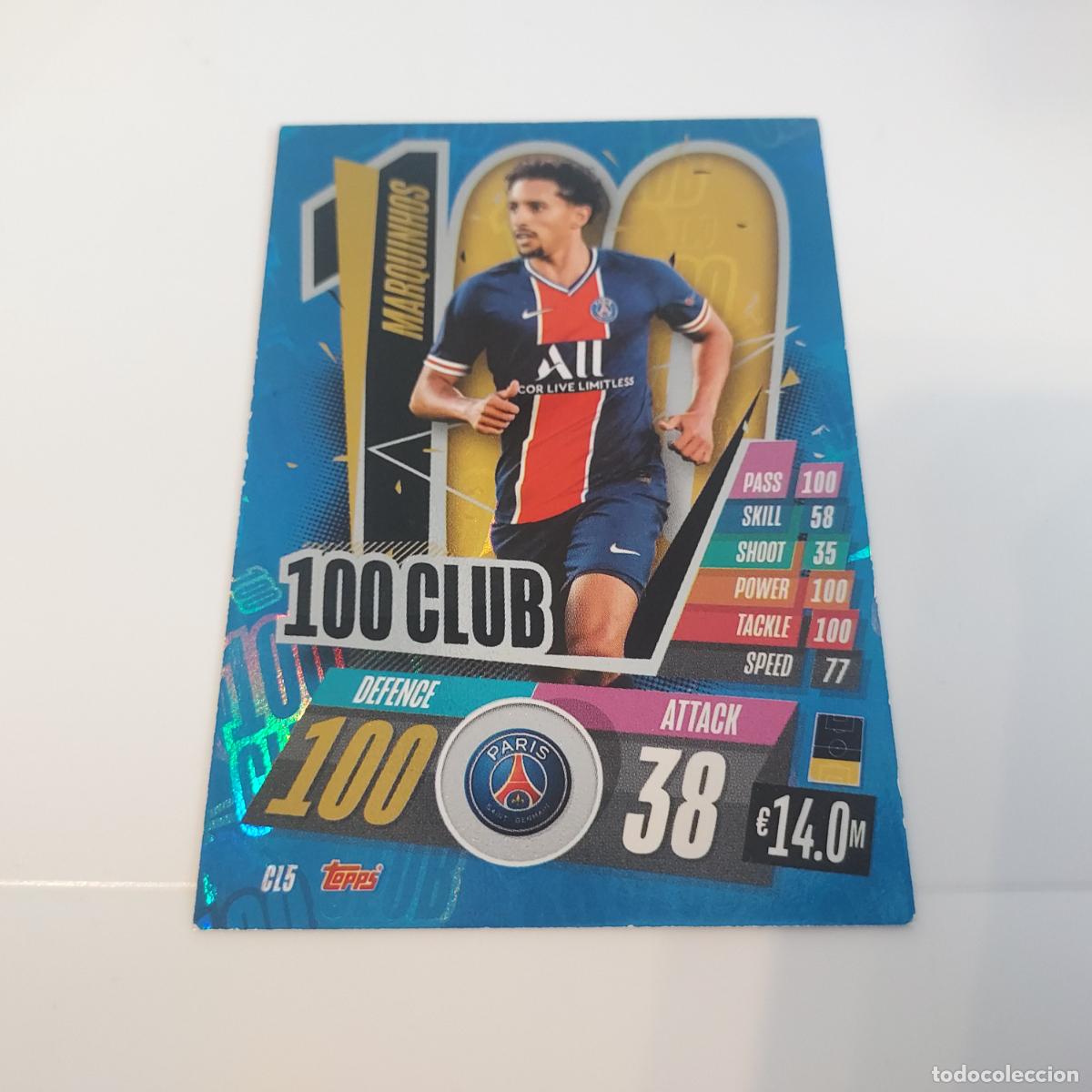 Figurine di Calcio: MARQUINHIOS 100CLUB Match Attax 2020 2021 topps