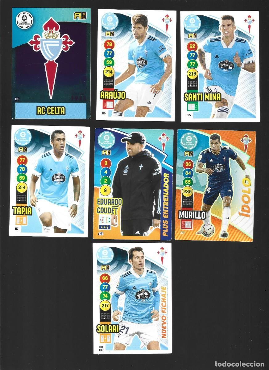 Cromos de f&uacute;tbol: 1 lote de 7 cromos adrenalyn liga 2020-2021 rc celta