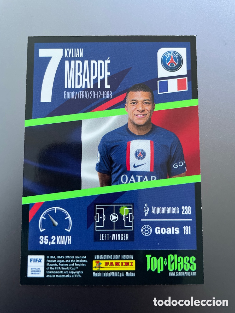Cromos de f&uacute;tbol: Mbappe 159 Super Sonic Panini Top Class 2023 PSG - Foto 2