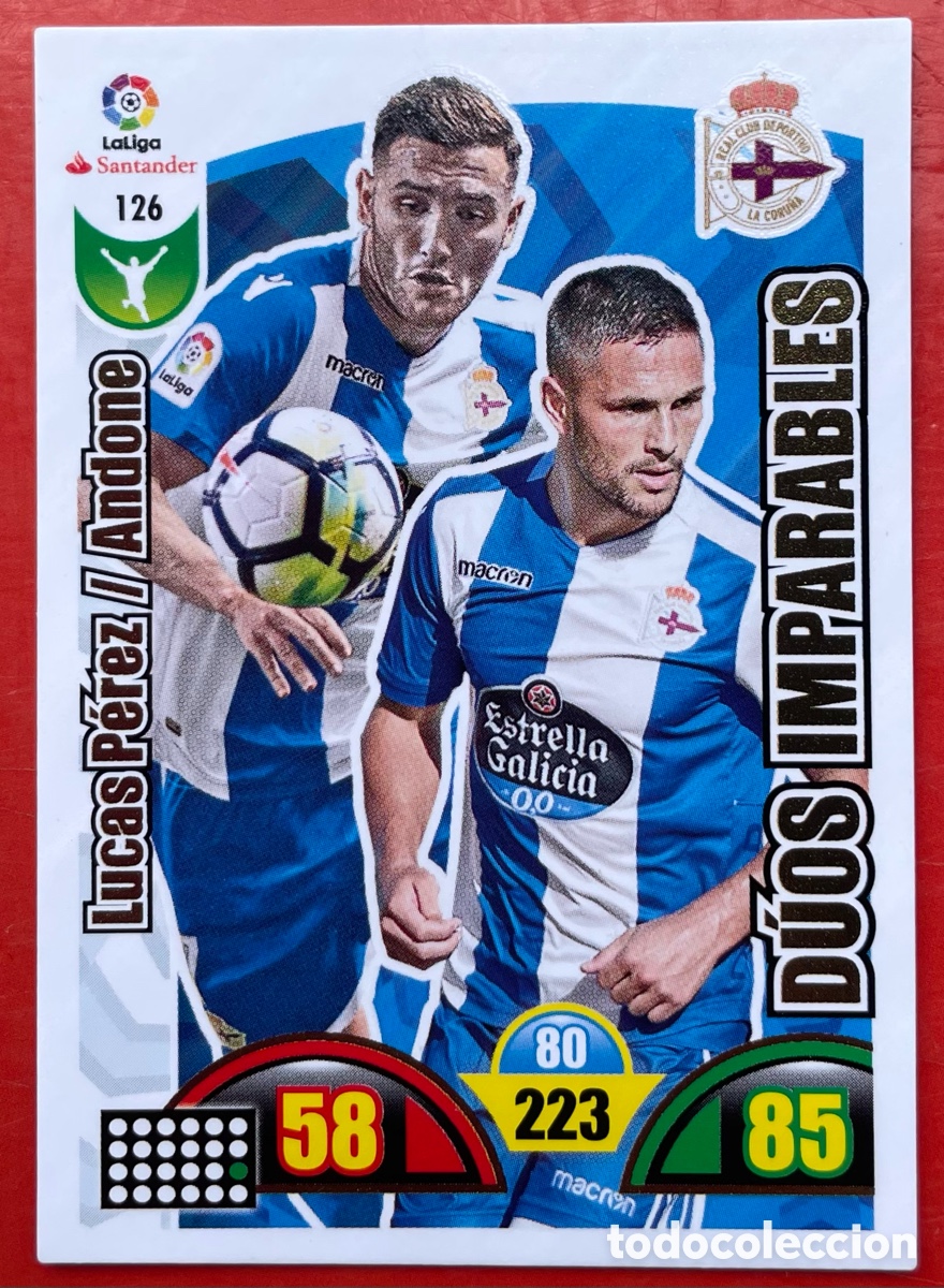 Cromos de F&uacute;tbol: 126 LUCAS PEREZ / ANDONE DEPORTIVO DE LA CORU&Ntilde;A DUOS IMPARABLES FICHAS ADRENALYN XL 2017 2018 17 18