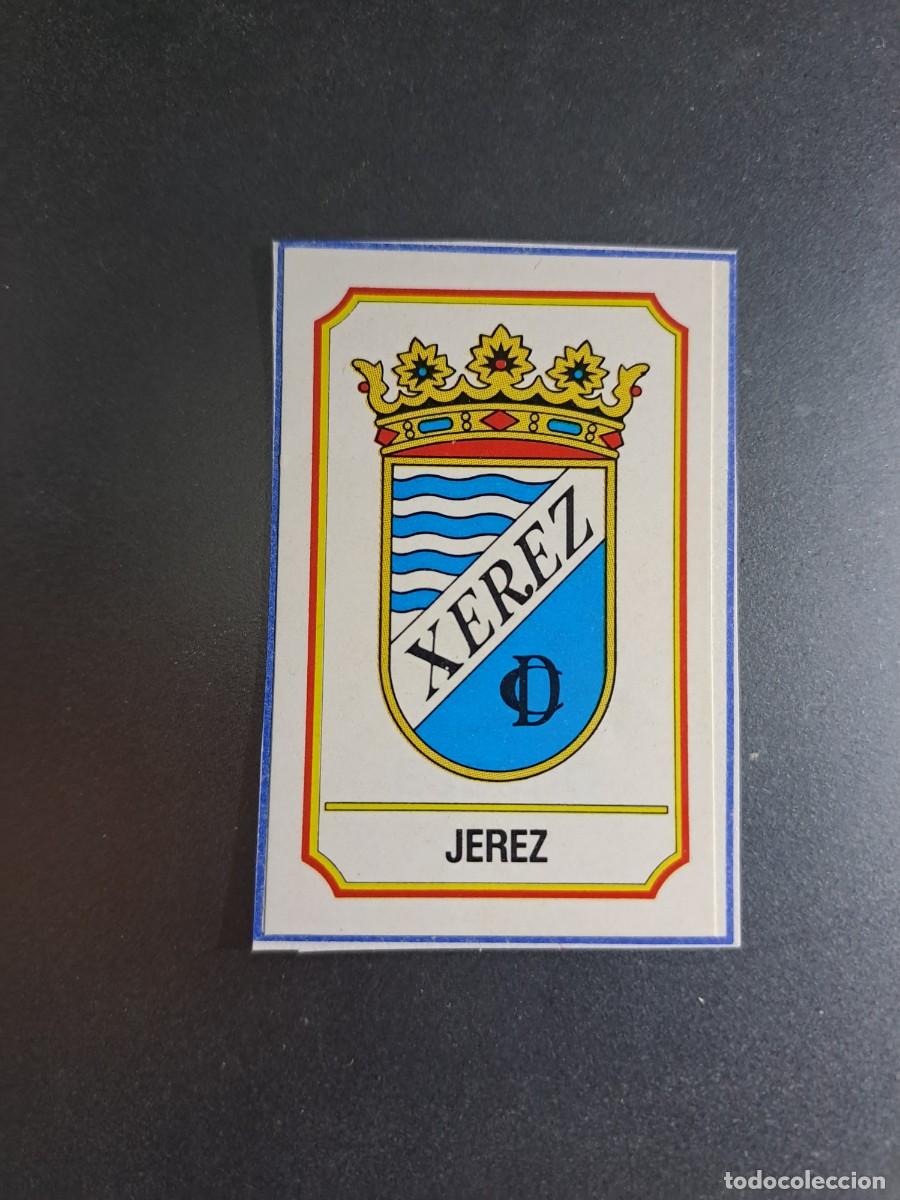 Fu&szlig;ball-Sticker: CROMO MINI ESCUDO 344 JEREZ XEREZ FUTBOL 83 82 1982 1983 CROMO CROM PANINI RECORTADO