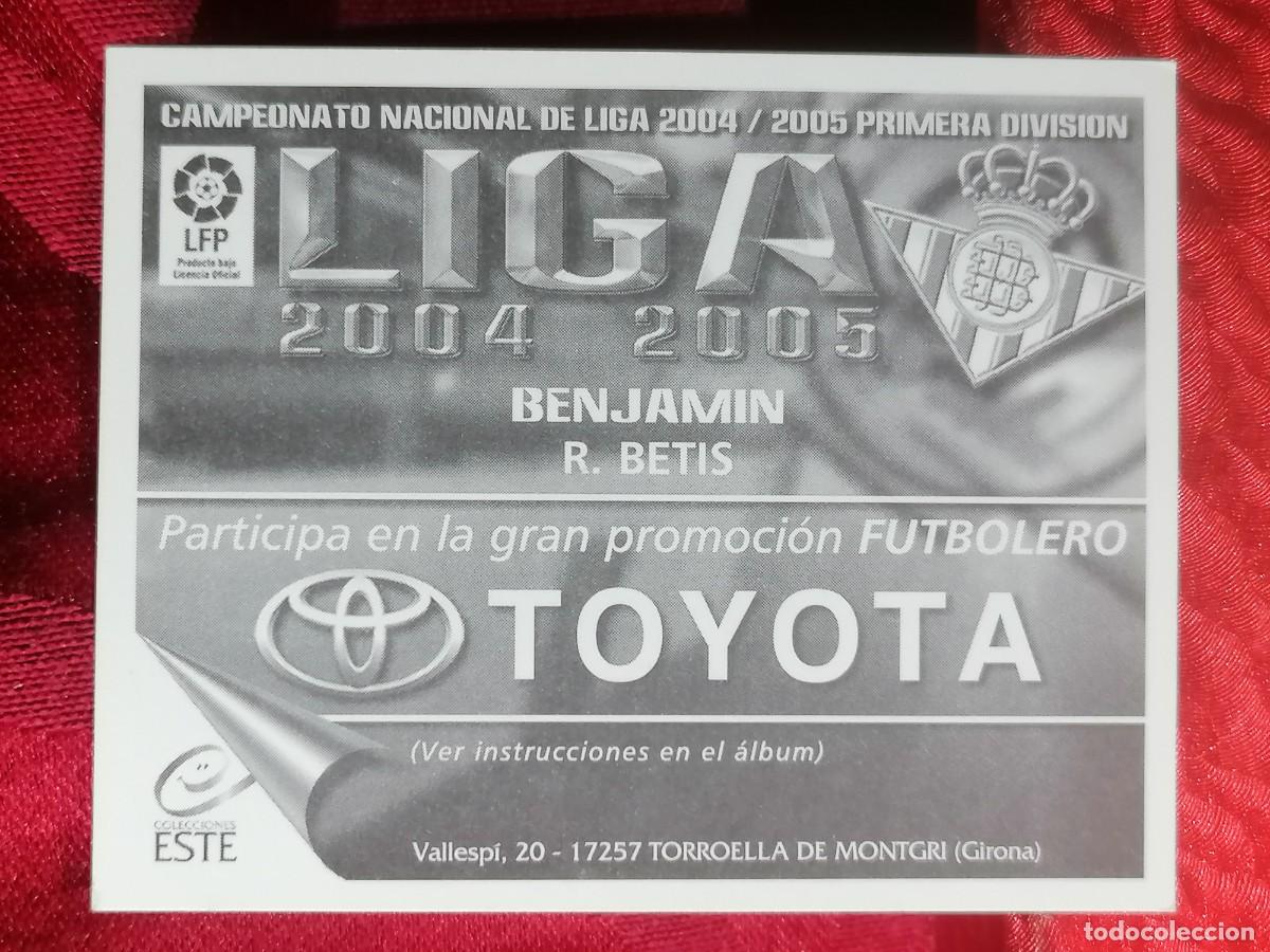 Cromos de f&uacute;tbol: BENJAMIN REAL BETIS EDICIONES ESTE 2004 2005 04 05 - Foto 2
