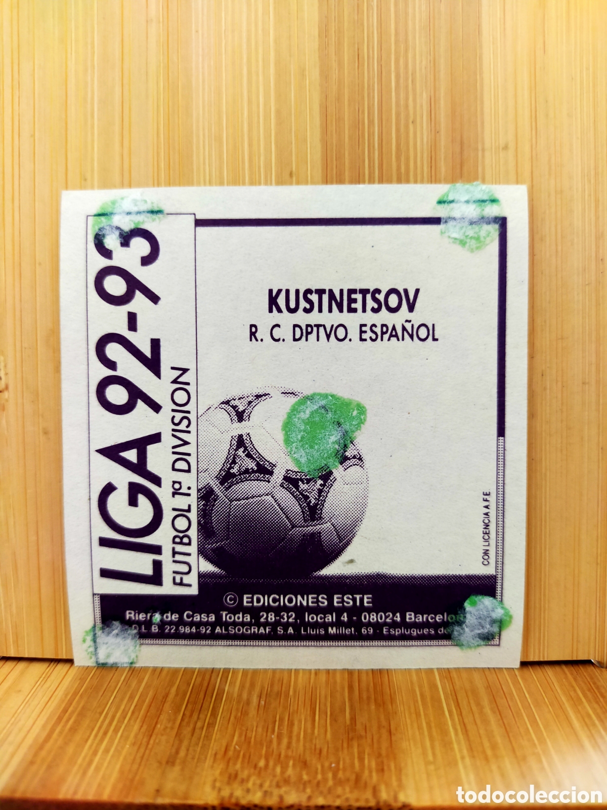 Cromos de f&uacute;tbol: 1992 1993 92 93 ESTE CROMO DESPEGADO ESPA&Ntilde;OL KUSTNETSOV - Foto 2