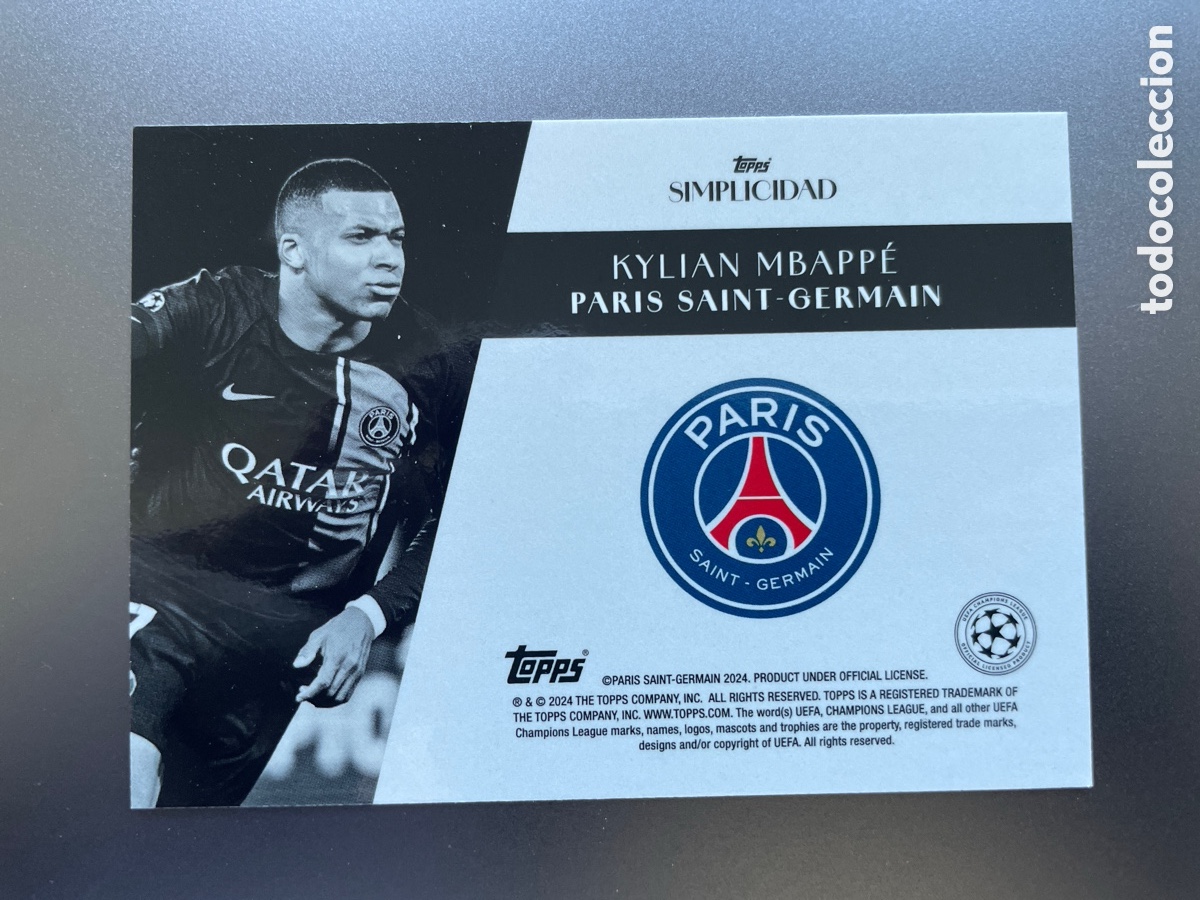 Cromos de f&uacute;tbol: Mbappe Dynamic Topps Simplicidad 2023-24 PSG - Foto 2