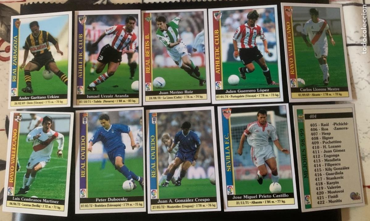 Cromos de F&uacute;tbol: Mundicromo 2000.LOTE DE 10 CROMOS ERRORES