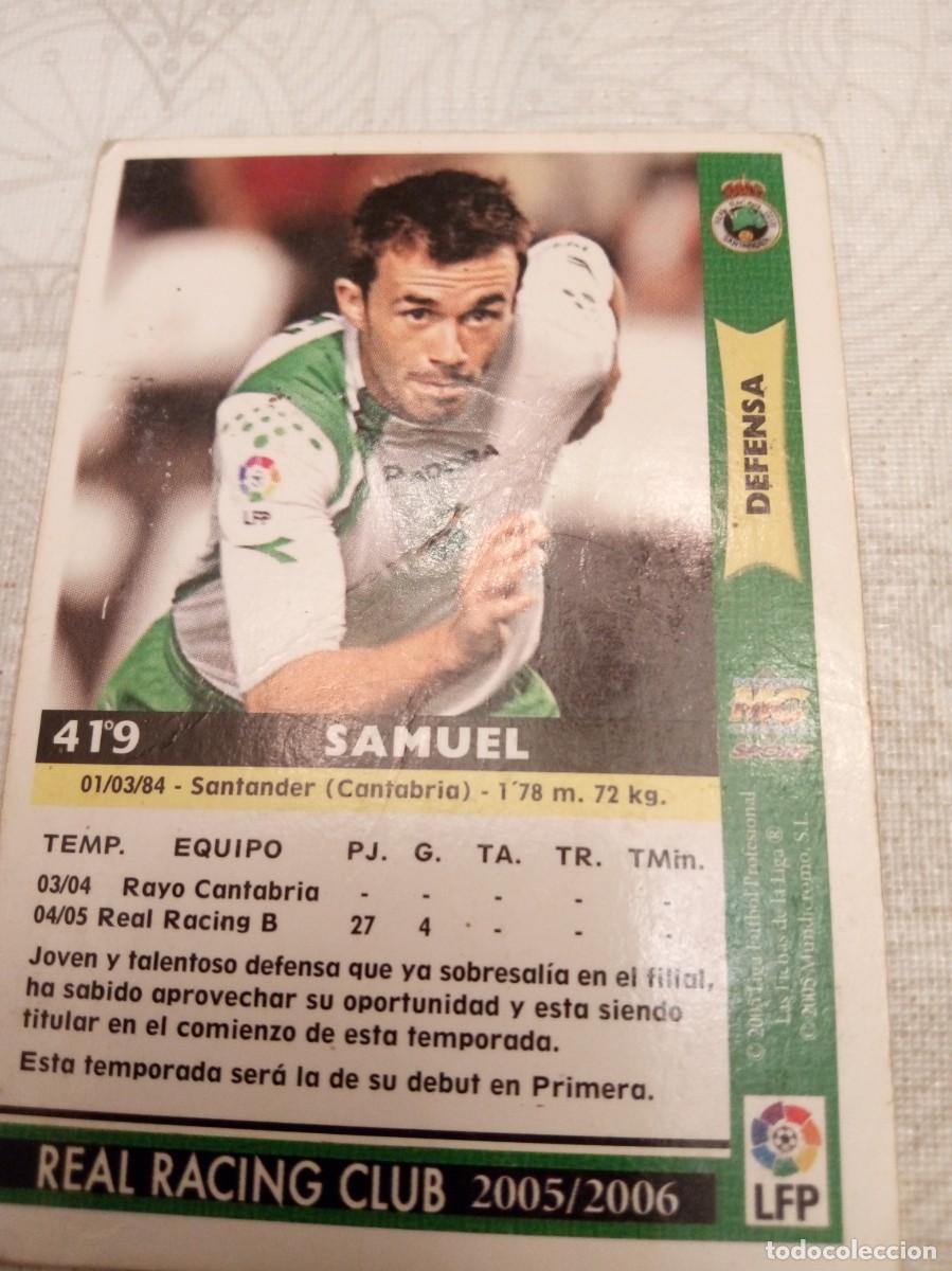 Cromos de f&uacute;tbol: Cromo Samuel Racing de Santander 97/98 - Foto 2