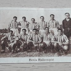 Cromos de Fútbol: ALINEACIÓN BETIS BALOMPIÉ, FÚTBOL LIGA 42 43 / 1942 1943 ALBUM CARNET EQUIPO CASULLERAS. SIN PEGAR