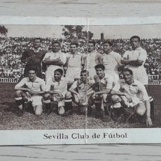 Cromos de Fútbol: ALINEACIÓN SEVILLA CF, FÚTBOL LIGA 42 43 / 1942 1943 ALBUM CARNET EQUIPO CASULLERAS. SIN PEGAR