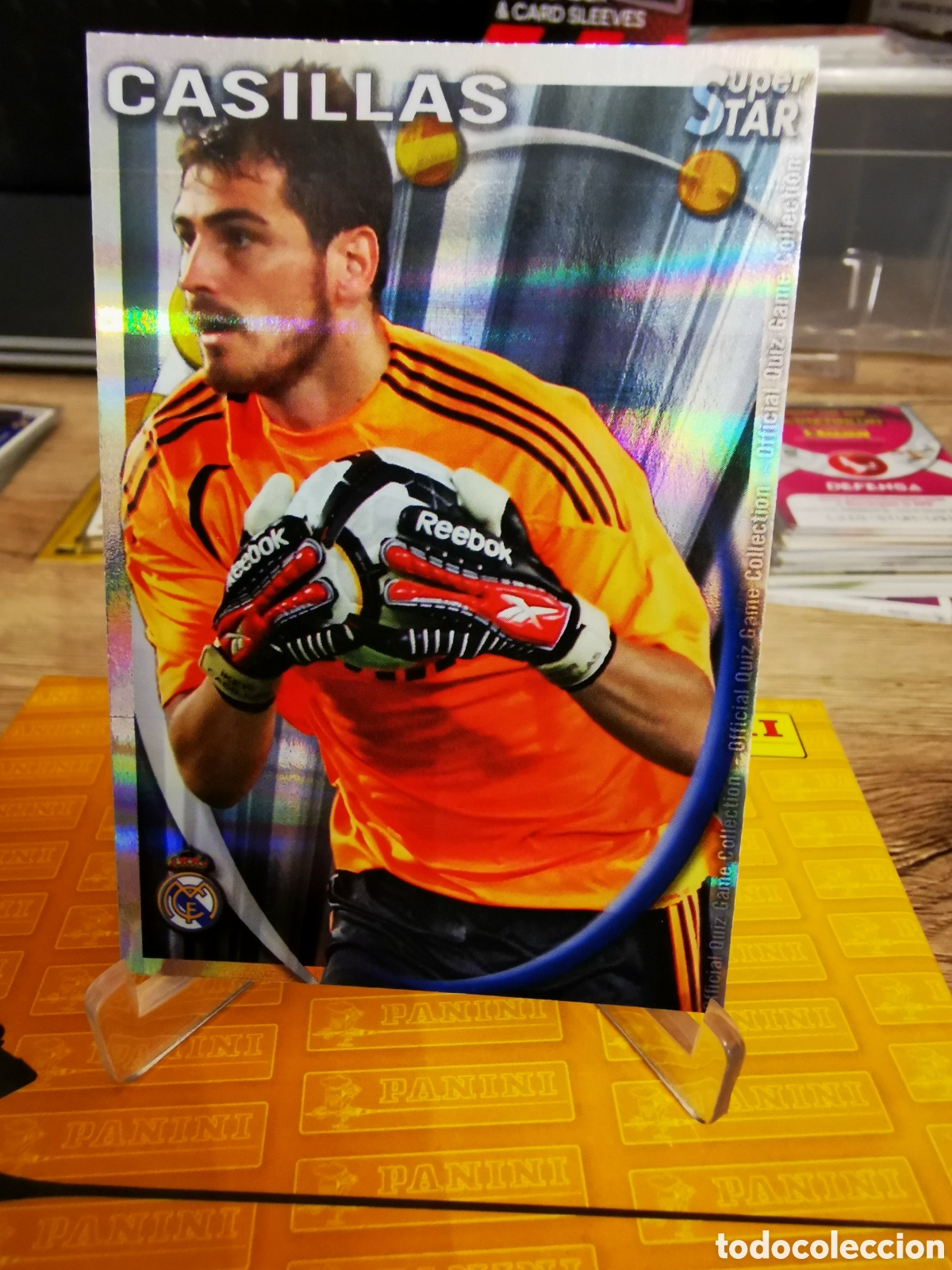 Cromos de f&uacute;tbol: M50 CASILLAS (REALADRID) SUPERSTAR MUNDICROMO 2010 2011 10 11 RAYAS HORIZONTALES