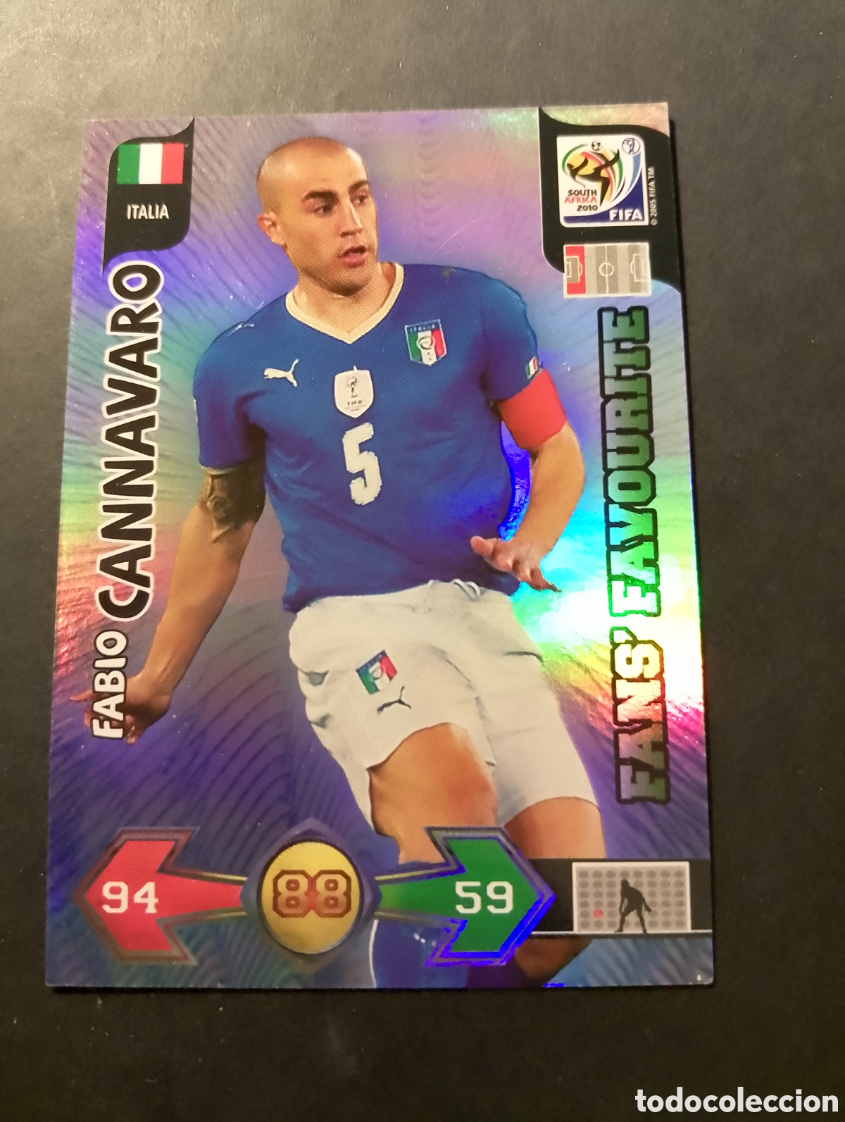 Football Stickers: FANS FAVOURITE FABIO CANNAVARO(ITALIA) ADRENALYN XL WORLD CUP SOUTH AFRICA MUNDIAL SUDAFRICA 2010