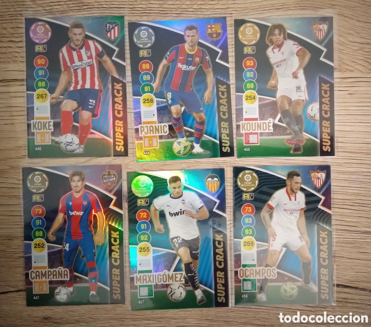 Cromos de f&uacute;tbol: Lote 6 super cracks adrenalyn xl