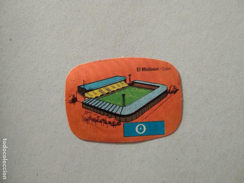 Cromos de F&uacute;tbol: ESTADIO EL MOLINON GIJON ESPA&Ntilde;A 82 CROMO FUTBOL MUNDIAL 1982 REYAUCA EL NARANJITO WORLD CUP