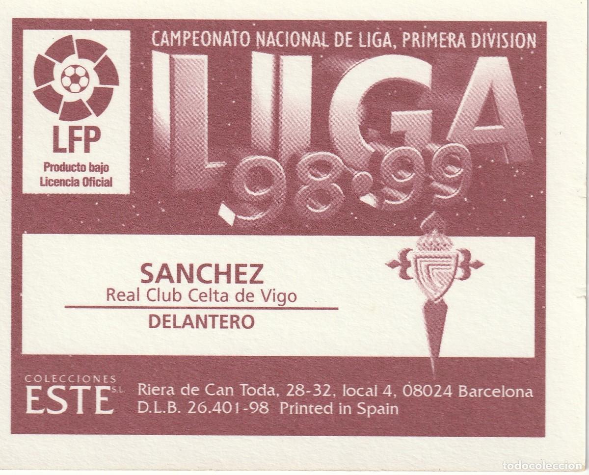 Cromos de f&uacute;tbol: ESTE 98-99 S&Aacute;NCHEZ. SIN PEGAR. - Foto 2