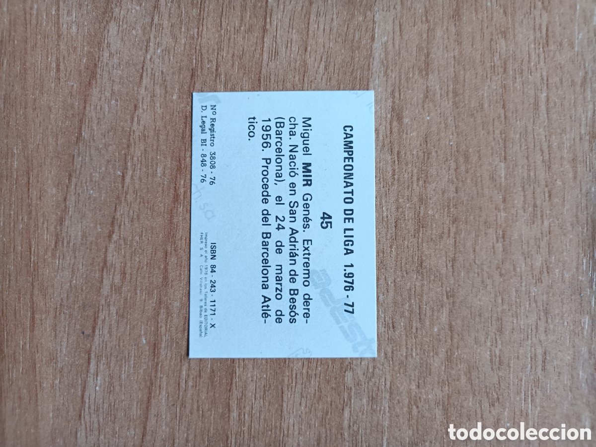 Cromos de f&uacute;tbol: Mir. Barcelona 76.77 Este. Nuevo - Foto 2