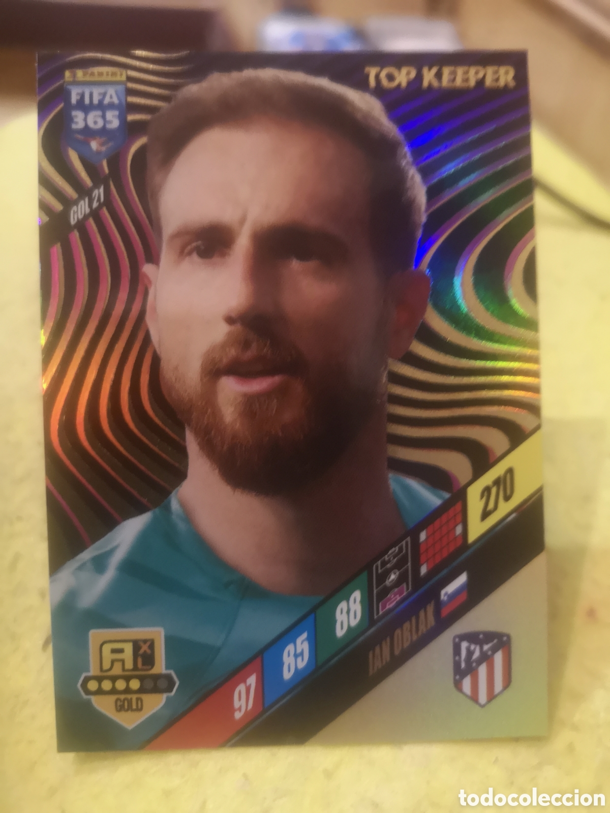 Cromos de f&uacute;tbol: ADRENALYN XL FIFA 365 2024 TOP JAN OBLAK - GOL 21 ATLETICO MADRID