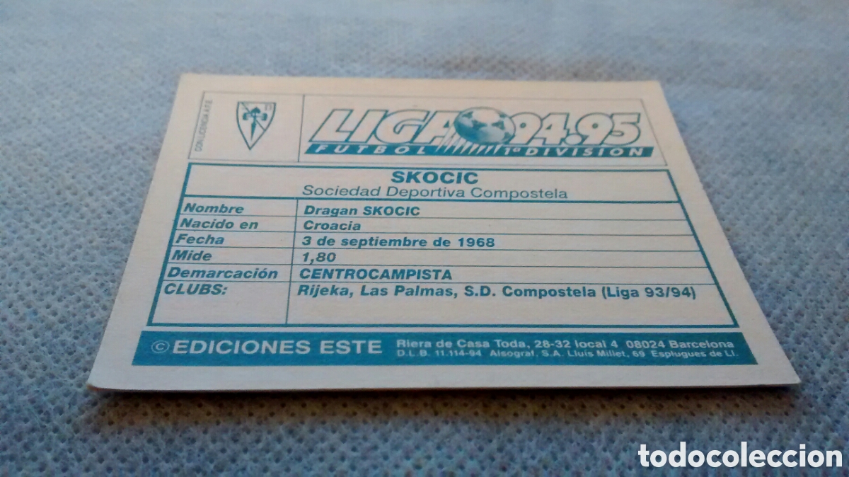 Cromos de f&uacute;tbol: 94 95 1994 1995 ESTE SKOCIC, COMPOSTELA - Foto 2