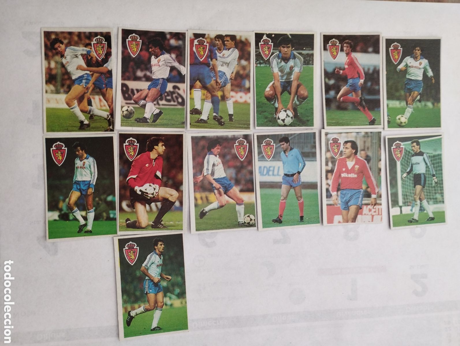 Cromos de F&uacute;tbol: Equipo de 13 cromos del Zaragoza Club liga Maradona 84-85