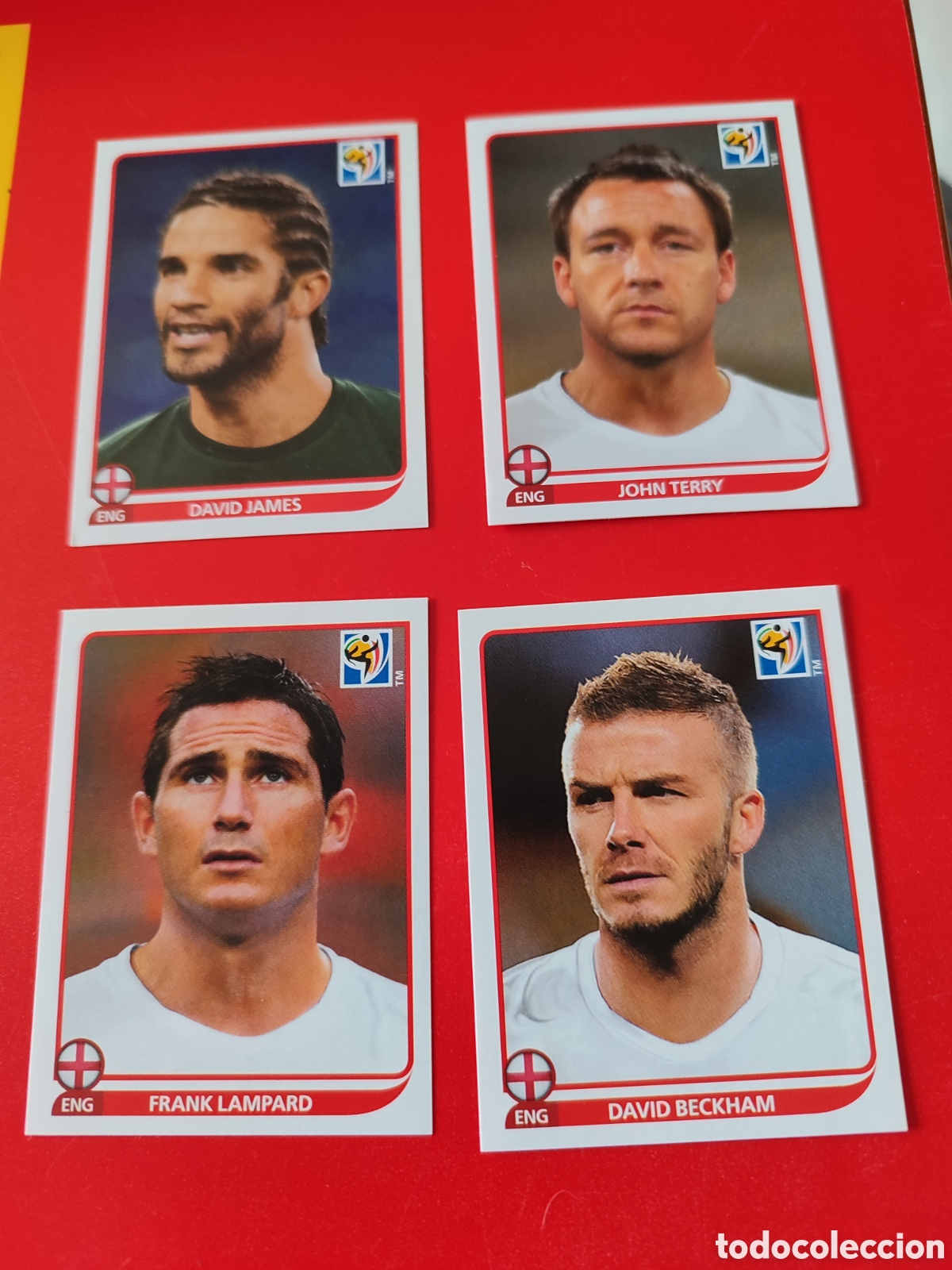 Fu&szlig;ball-Sticker: Lote de 4 ingleses, Sud&aacute;frica 2010, nuevos