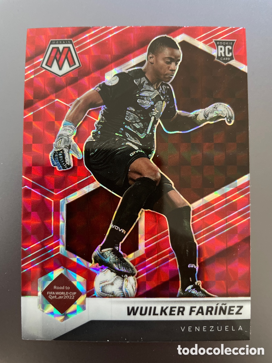 Football Stickers: Wuilker Fari&ntilde;ez 96 Rookie Red Prizm Panini Mosaic Road to FIFA World Cup Qatar 2022 Venezuela