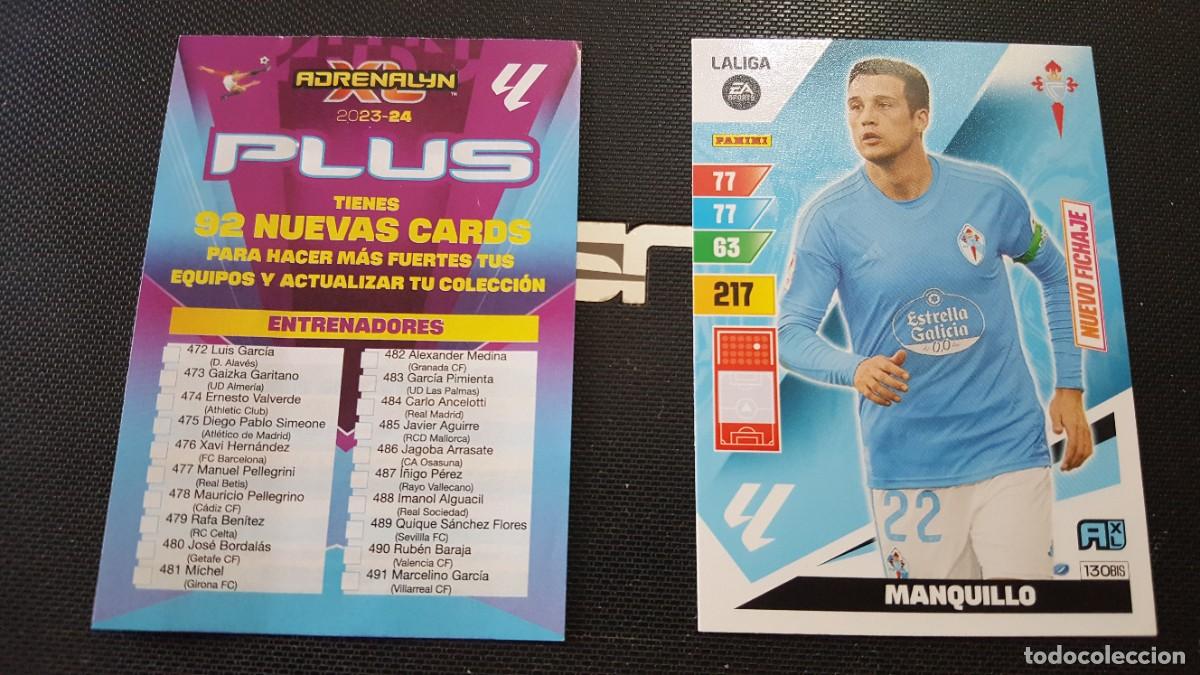 Cromos de F&uacute;tbol: LOTE PANINI ADRENALYN 2023 24 NUEVO FICHAJE 130 BIS Y CHECLIST PLUS PAPEL