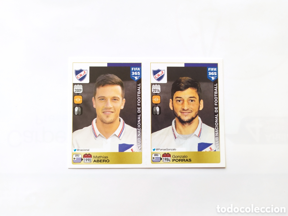 Fu&szlig;ball-Sticker: FIFA 365 2015 2016 15 16 panini Abero Porras n&ordm; 800 y 801 Nacional sticker