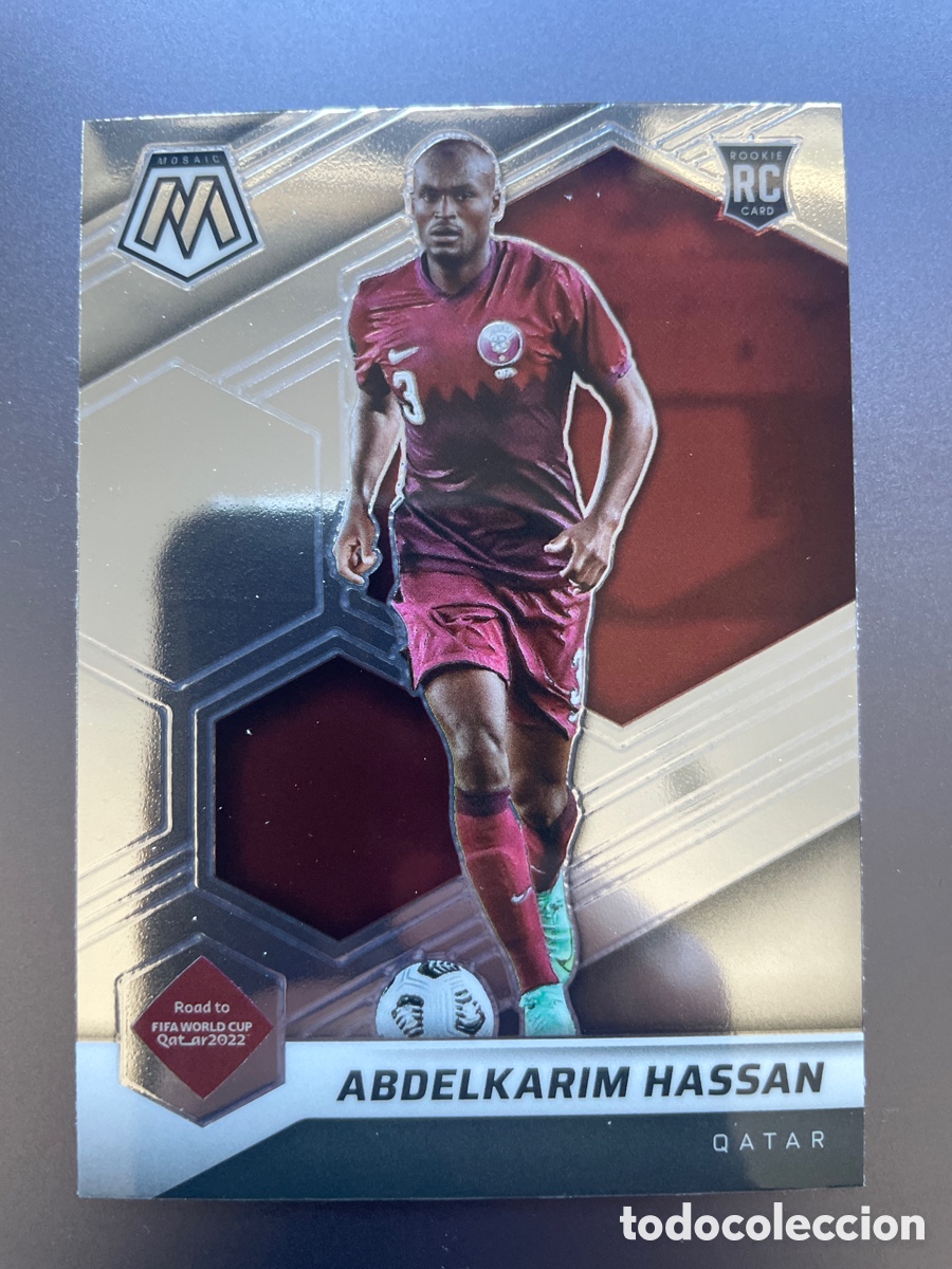 Cromos de f&uacute;tbol: Abdelkarim Hassan 74 Rookie Panini Mosaic Road to FIFA World Cup Qatar 2022 Qatar