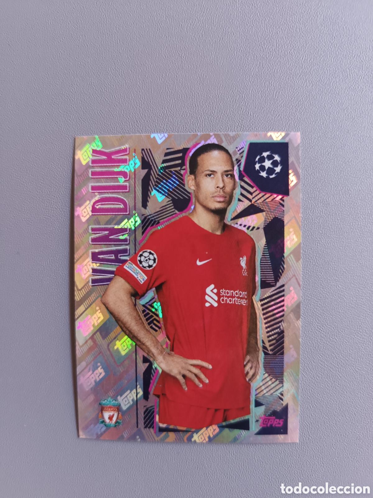 Figurine di Calcio: Van Dijk 7 Liverpool - Champions League Stickers Topps 2022 2023 22 23