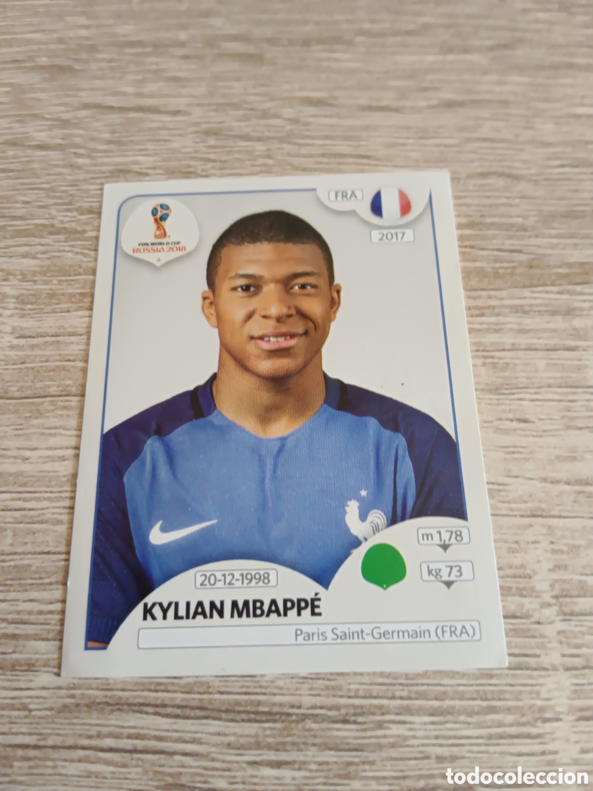 Cromos de F&uacute;tbol: Panini Mundial Rusia 2018 209 Rookie Mbappe nuevo