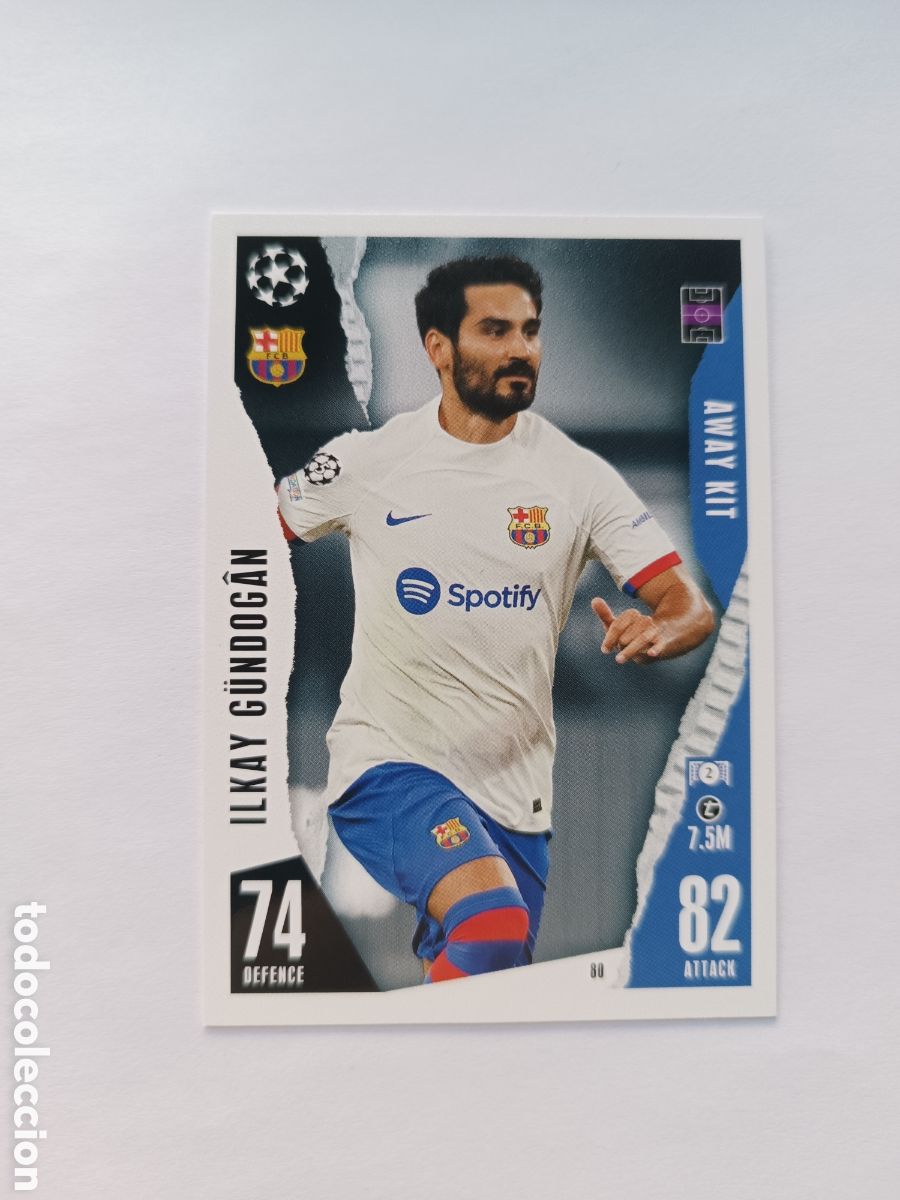 Fu&szlig;ball-Sticker: Gundogan 80 Away Kit Barcelona - Match Attax Topps 2023 2024