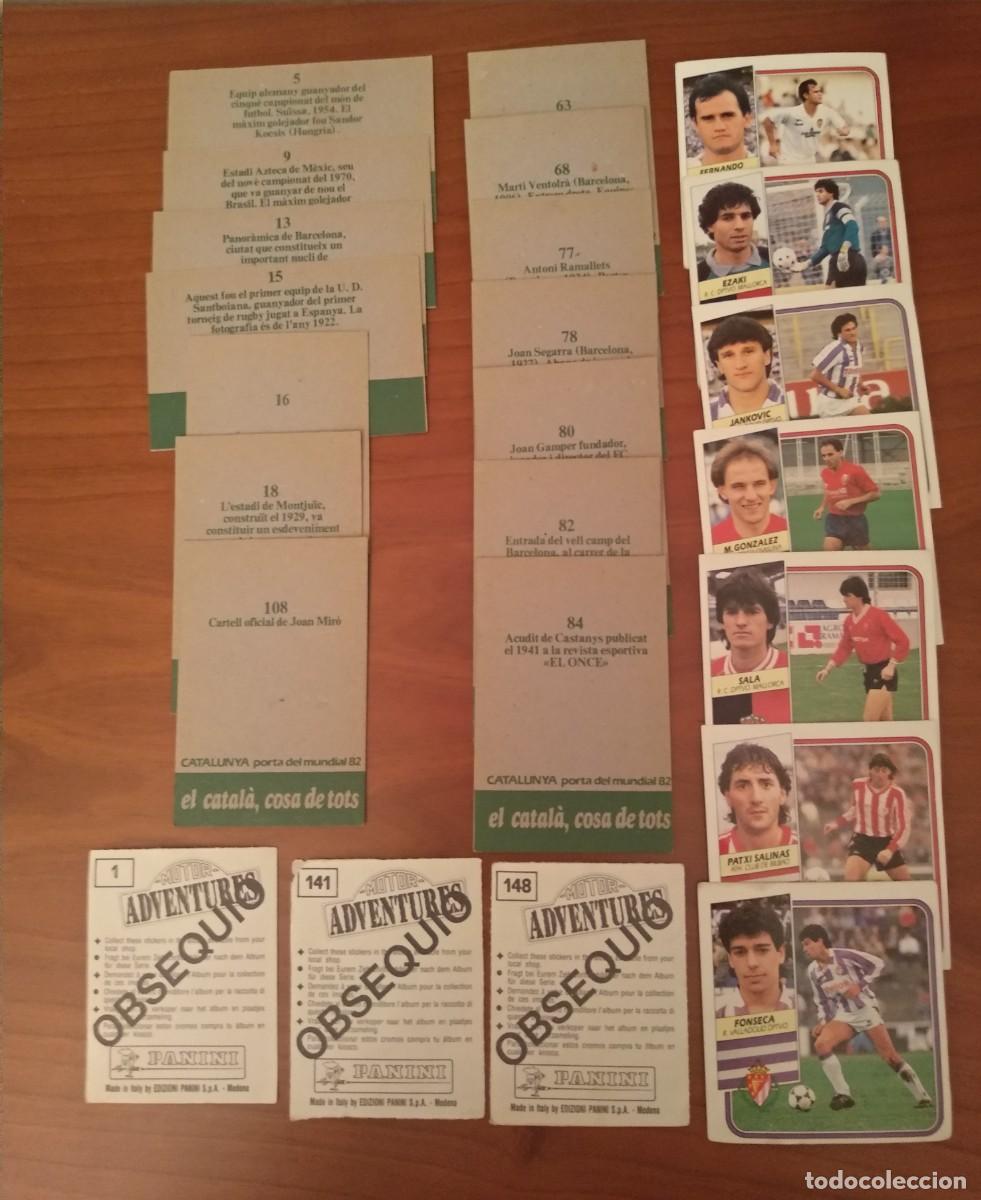 Cromos de f&uacute;tbol: Lot de 24 CROMOS: 14 CATALUNYA porta del MUNDIAL 82, 7 LIGA 89-90, 3 MOTOR ADVENTURES