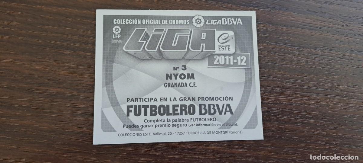 Cromos de f&uacute;tbol: N&ordm; 3 NYOM GRANADA - ESTE 11 12 2011 2012 - NUEVO - Foto 2