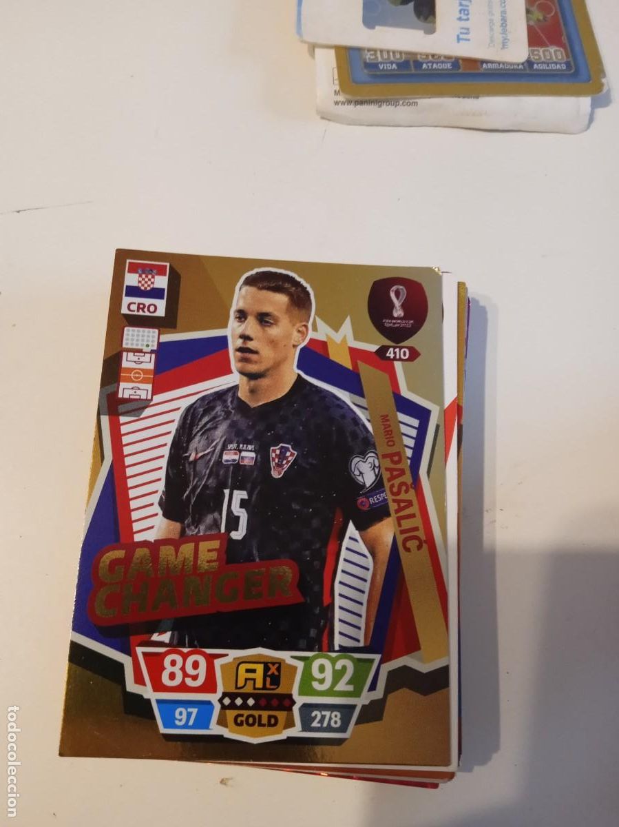 Fu&szlig;ball-Sticker: C-PAQ CROMO FUTBOL ADRENALYN XL MUNDIAL 2022 QATAR PANINI CROACIA PASALIC GAME CHANGER