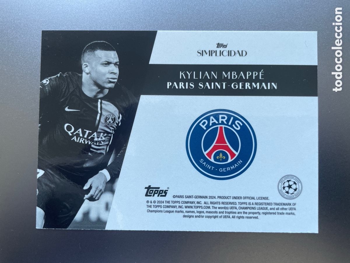 Cromos de f&uacute;tbol: Mbappe Dynamic Topps Simplicidad 2023-24 PSG - Foto 2