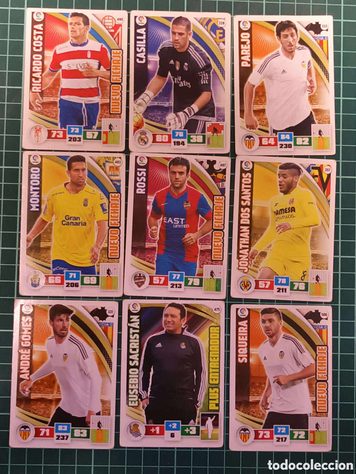 Football Stickers: 9 cromos liga 2015-2016