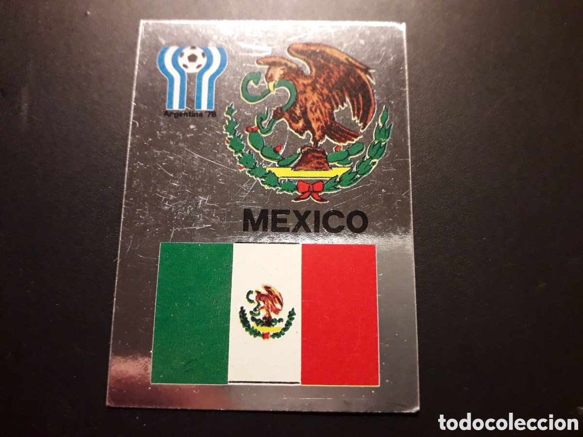 Cromos de f&uacute;tbol: M&Eacute;XICO ESCUDO Y BANDERA N&deg; 12 PLATEADO MAGA 78 79 1978 1979 SIN PEGAR PEDIDO M&Iacute;NIMO 3&euro;.