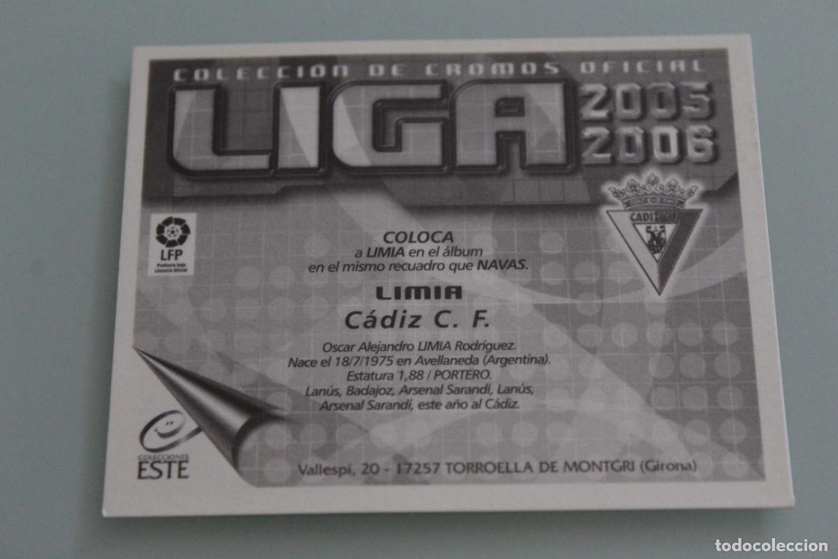 Cromos de f&uacute;tbol: ESTE 05 06 LIMIA COLOCA SIN PEGAR - Foto 2