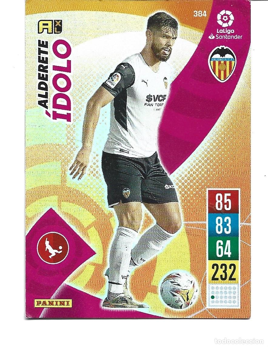 Fu&szlig;ball-Sticker: CROMO DE FUTBOL DEL A&Ntilde;O 2021/22 DE CASA ADRENALYN PANINI DEL VALENCIA ALDERETE N&ordm; 384