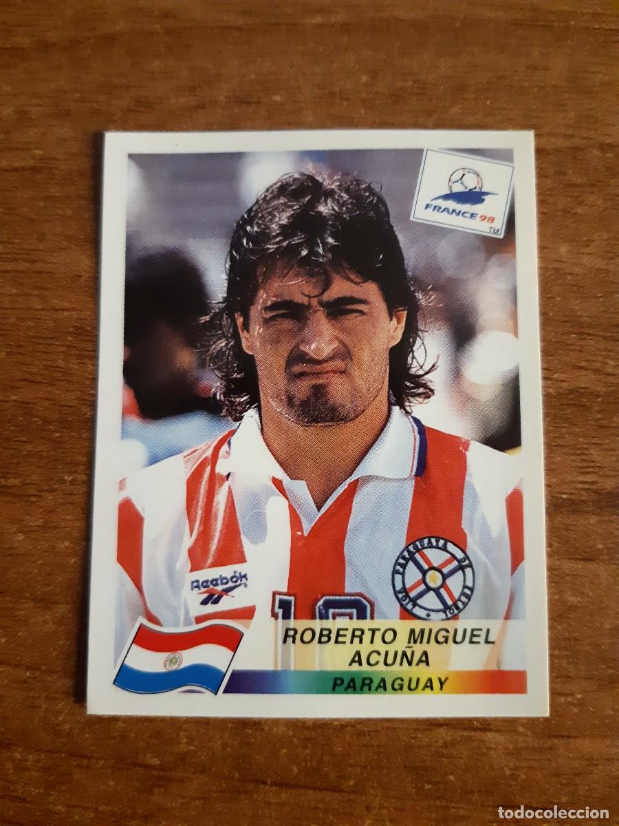 Football Stickers: N&deg;272 Roberto Miguel Acu&ntilde;a (Paraguay) Mundial Francia 98 PANINI France World CUP 1998. Nunca pegado