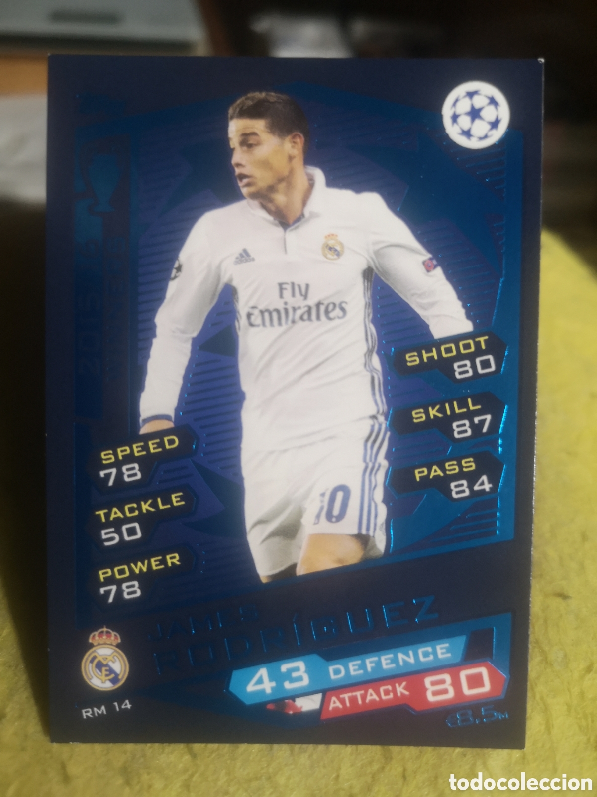 Cromos de f&uacute;tbol: MATCH ATTAX CHAMPIONS LEAGUE 2016 2017 JAMES RODRIGUEZ REAL MADRID - RM 14