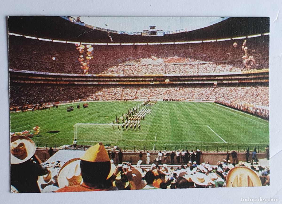 Cromos de f&uacute;tbol: #9 ESTADIO AZTECA (M&Eacute;XICO 1970) - Diario Avui CATALUNYA Porta del Mundial Espa&ntilde;a 1982 Despegado