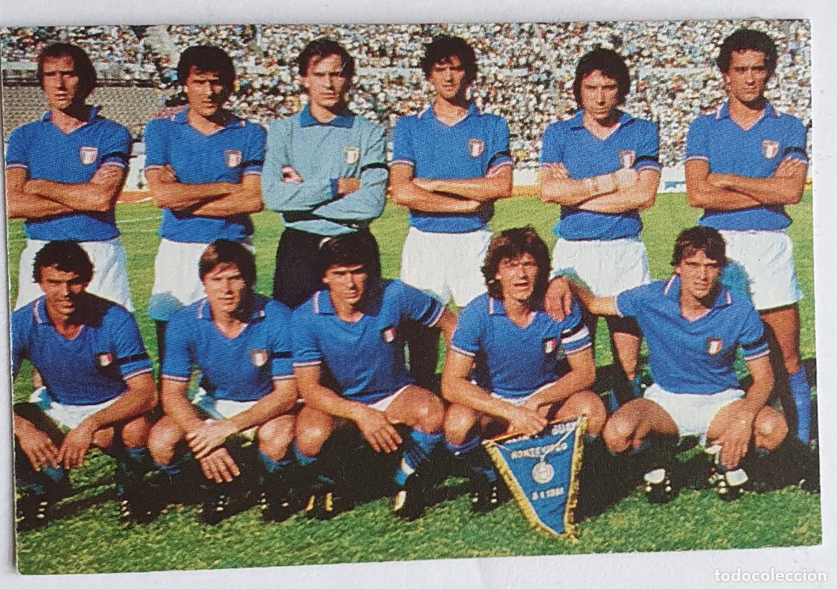 Cromos de f&uacute;tbol: #24 SELECCI&Oacute;N ITALIANA - Diario Avui CATALUNYA Porta del Mundial Espa&ntilde;a 1982 Despegado