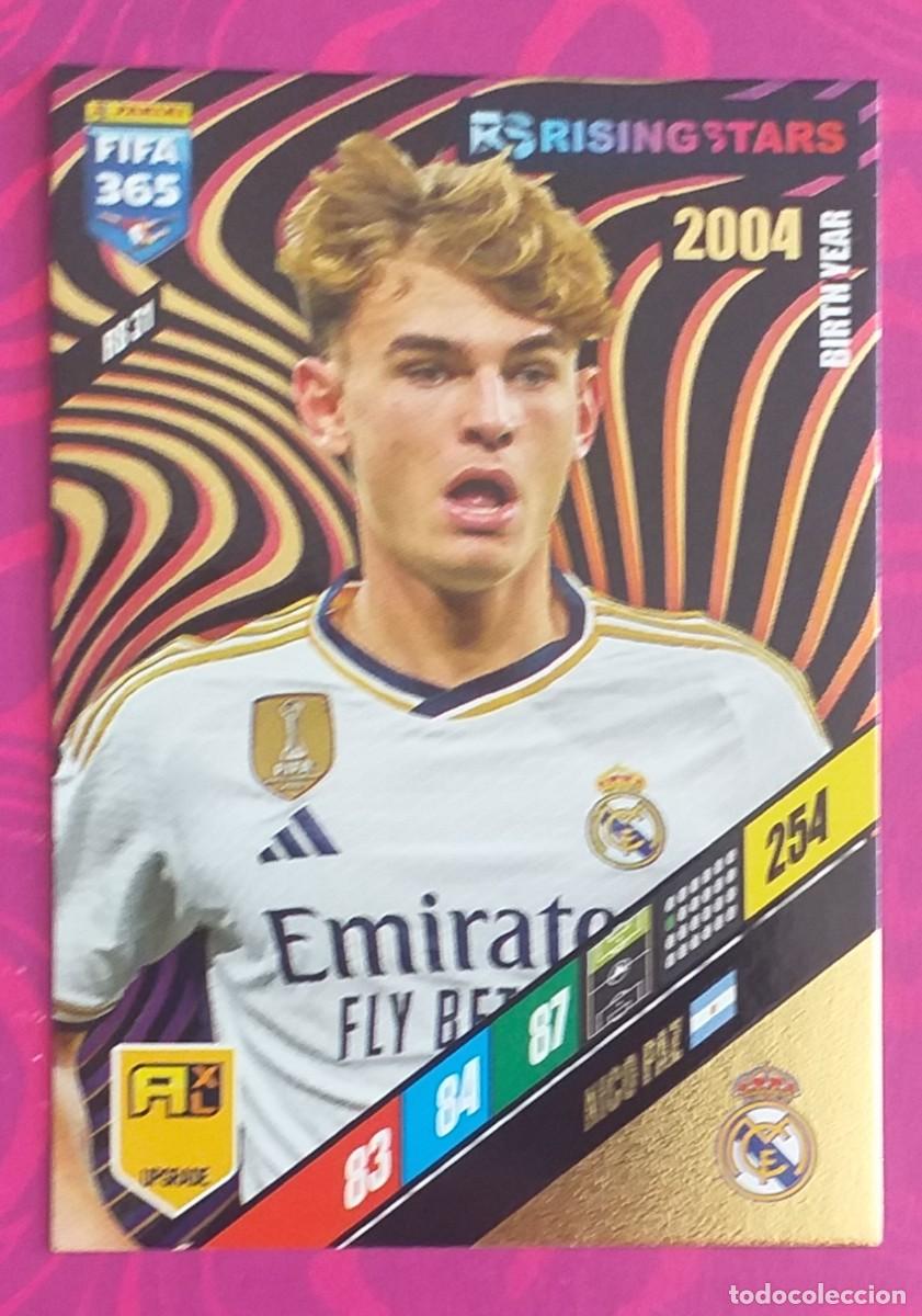 Cromos de F&uacute;tbol: CROMO RS 31 NICO PAZ ROOKIE REAL MADRID RISING STARS ADRENALYN XL FIFA 365 2023-2024. Nuevo.