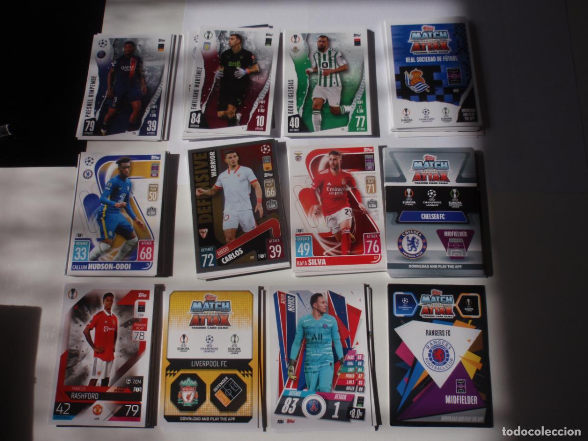 Cromos de Futebol: LOTE cromos 110 diferentes UEFA CHAMPIONS LEAGUE varias temporadas. TRADING CARDS TOPPS MATCH ATTAX