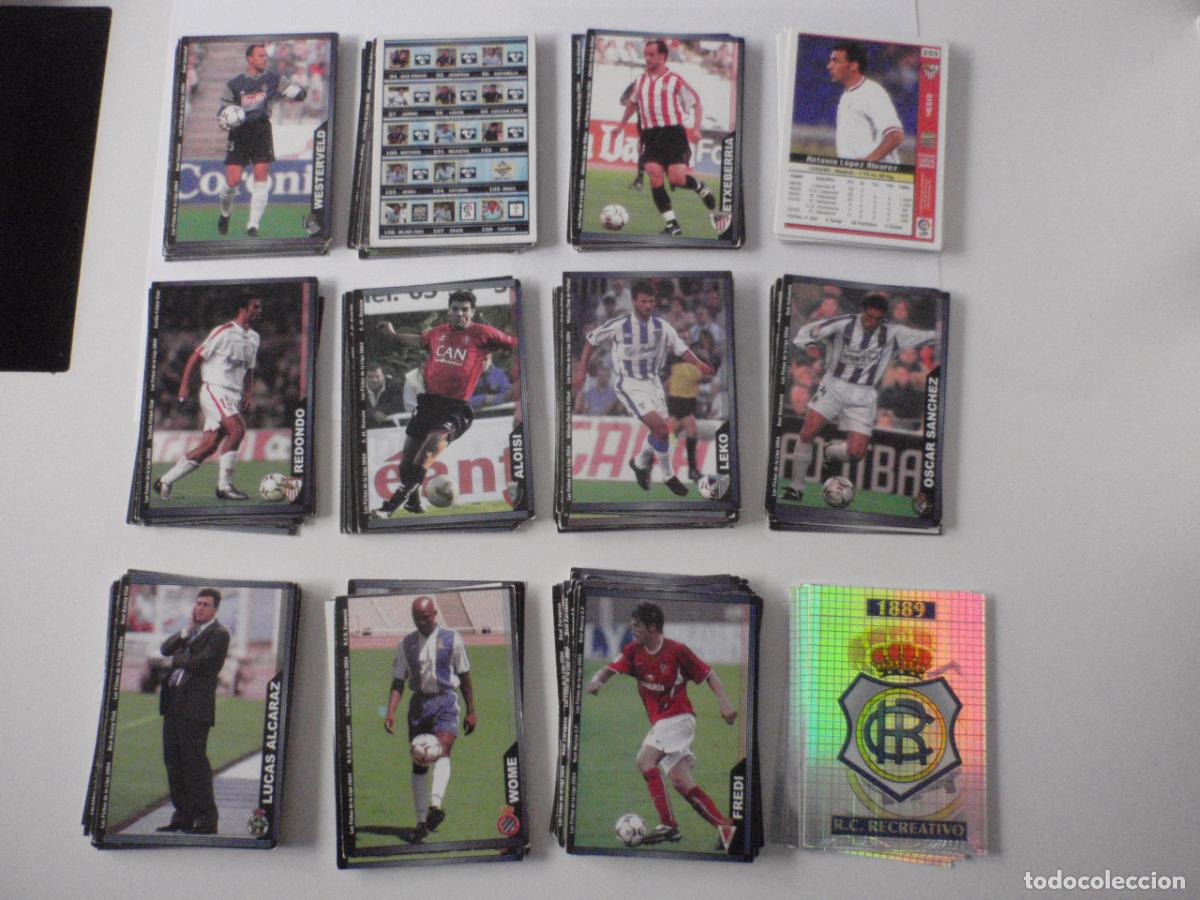 Fu&szlig;ball-Sticker: Lote 128 Cromos f&uacute;tbol DIFERENTES. Trading Cards LAS FICHAS DE LA LIGA 2003 2004 Mundicromo 03 04