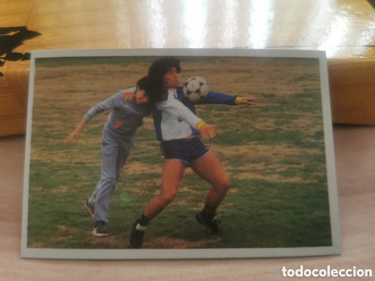 Cromos de F&uacute;tbol: # 34 Maradona 84/85 cromoesport &rdquo;sus Driblings&rdquo; &rdquo;sus goles&rdquo; sin pegar