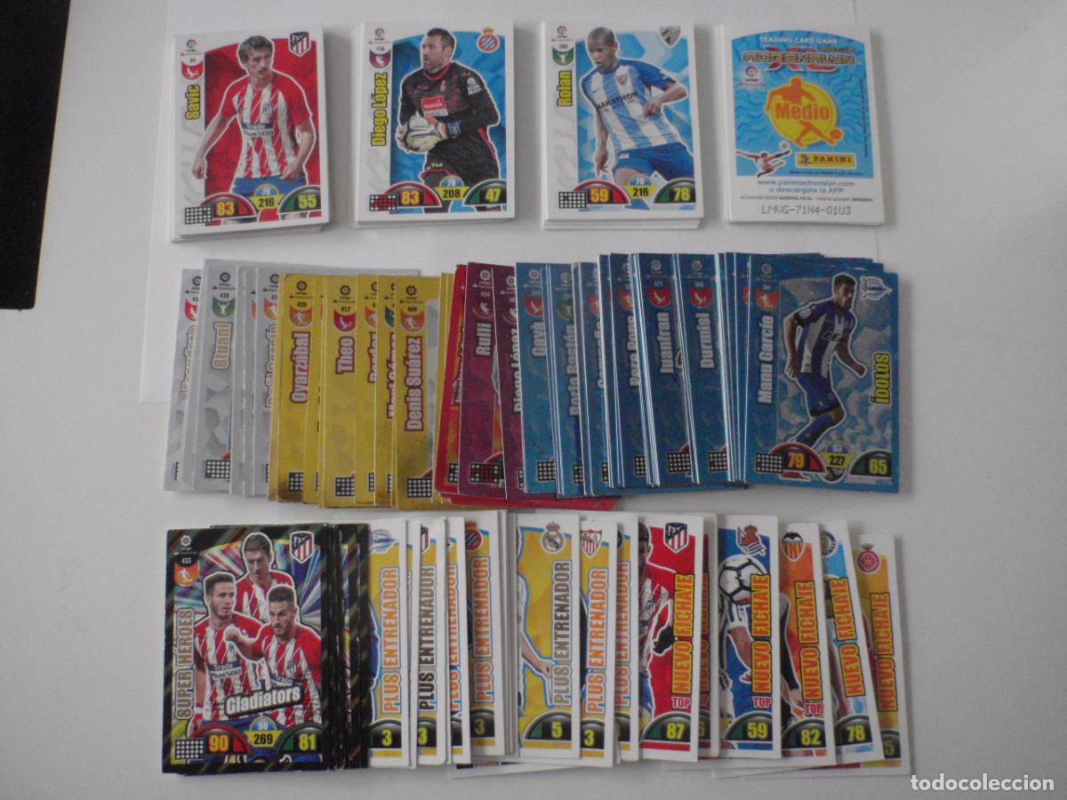Fu&szlig;ball-Sticker: LOTE 135 cromos trading cards diferentes de futbol. Fichas ADRENALYN XL 2017 2018 PANINI. 17 18
