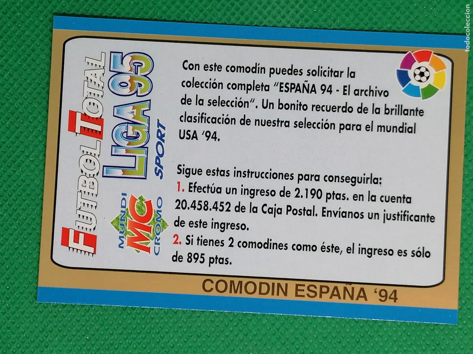 Cromos de Futebol: COMODIN MUNDIAL &acute;94 ⚽ FUTBOL TOTAL LIGA 95 MUNDICROMO SPORT ⚽