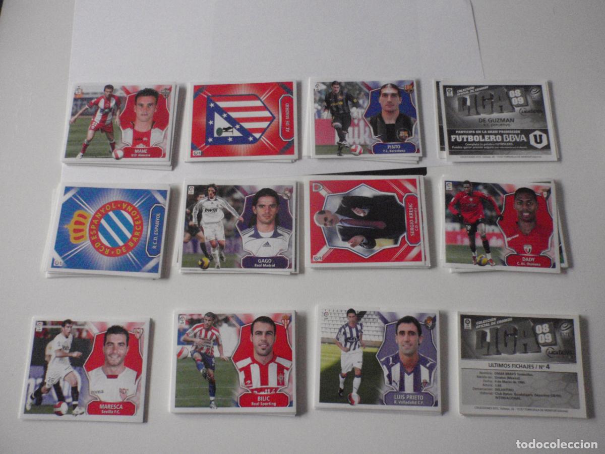Cromos de f&uacute;tbol: Lote cromos f&uacute;tbol stickers 120 diferentes y sin pegar. Liga BBVA Ediciones ESTE 2008 2009. 08 09