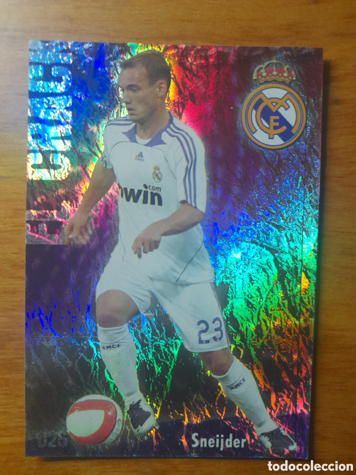 Cromos de f&uacute;tbol: 26 Sneijder Jaspeado puntas Cuadradas Mundicromo 2008/2009