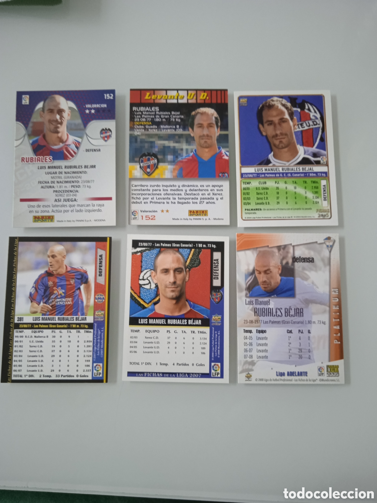 Cromos de f&uacute;tbol: Lote 6 cromos Rubiales - Foto 2